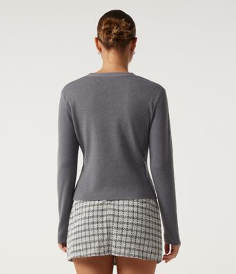 V Neck Long Sleeve Slim Work Cardigans