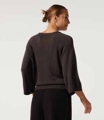 Round Neck Long Sleeve Work Sweater