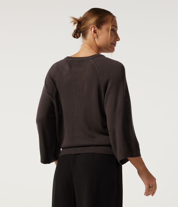 Round Neck Long Sleeve Work Sweater