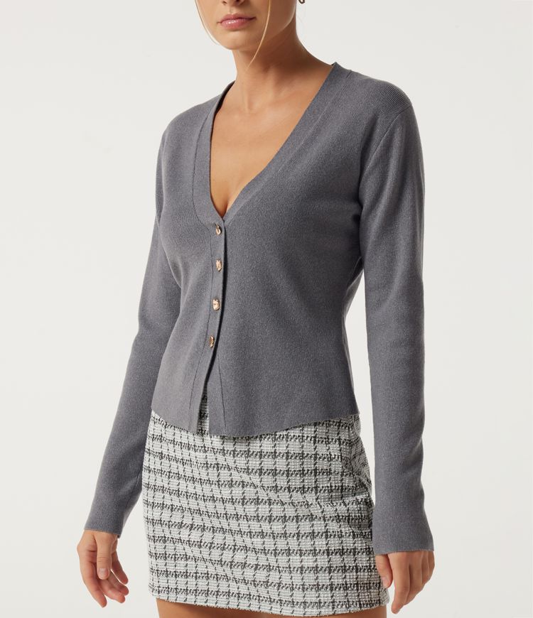 V Neck Long Sleeve Slim Work Cardigans