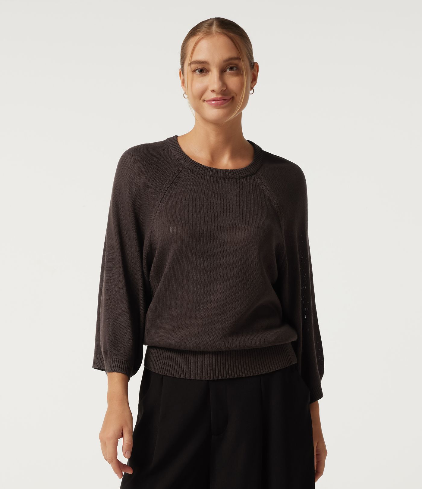 Round Neck Long Sleeve Work Sweater Round Neck Long Sleeve Work Sweater