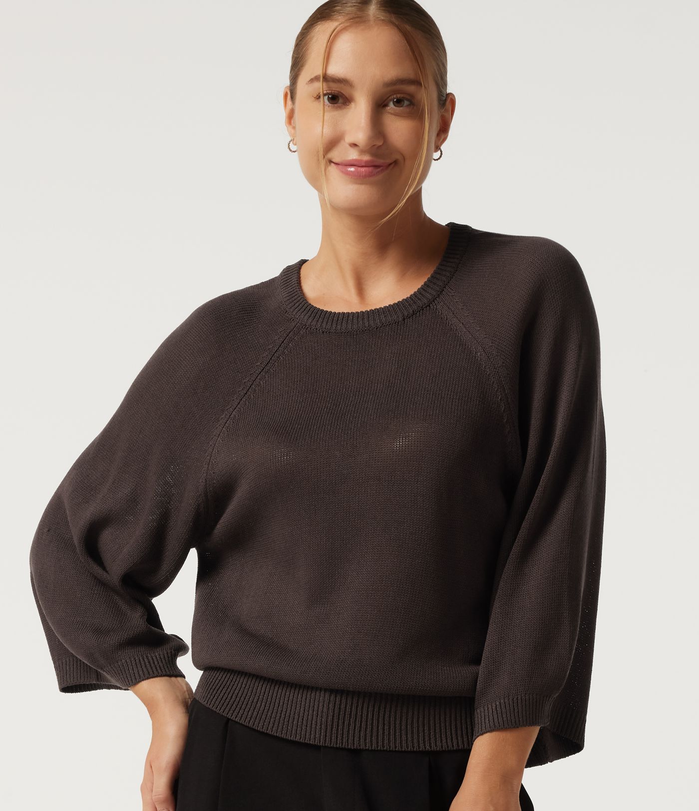 Round Neck Long Sleeve Work Sweater Round Neck Long Sleeve Work Sweater