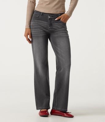 Halara Flex™ Asymmetric Low Rise Straight Leg Casual Jeans with Pockets Halara Flex™ Asymmetric Low Rise Straight Leg Casual Jeans with Pockets
