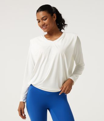 Haut de sport pour yoga, col en V, manches longues, InstantCool à séchage rapide - UPF50+ Haut de sport pour yoga, col en V, manches longues, InstantCool à séchage rapide - UPF50+