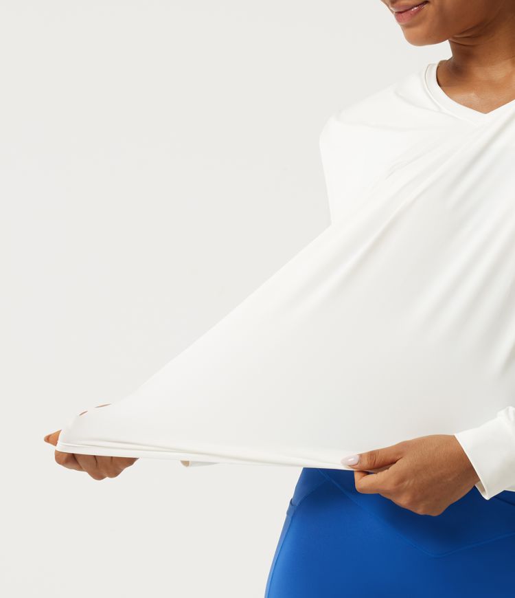 Haut de sport pour yoga, col en V, manches longues, InstantCool à séchage rapide - UPF50+ Haut de sport pour yoga, col en V, manches longues, InstantCool à séchage rapide - UPF50+