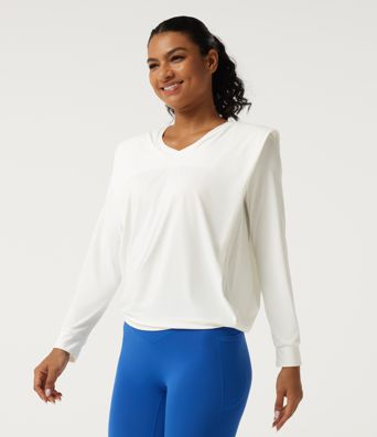 Haut de sport pour yoga, col en V, manches longues, InstantCool à séchage rapide - UPF50+ Haut de sport pour yoga, col en V, manches longues, InstantCool à séchage rapide - UPF50+