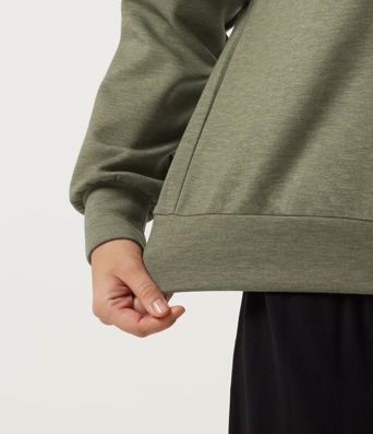 Mock Neck Dropped Half Zip Long Sleeve Casual Sweatshirt