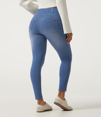 Halara Flex™ High Waisted Crossover Denim Casual Leggings with Pockets Halara Flex™ High Waisted Crossover Denim Casual Leggings with Pockets