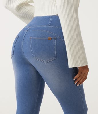 Halara Flex™ High Waisted Crossover Denim Casual Leggings with Pockets Halara Flex™ High Waisted Crossover Denim Casual Leggings with Pockets