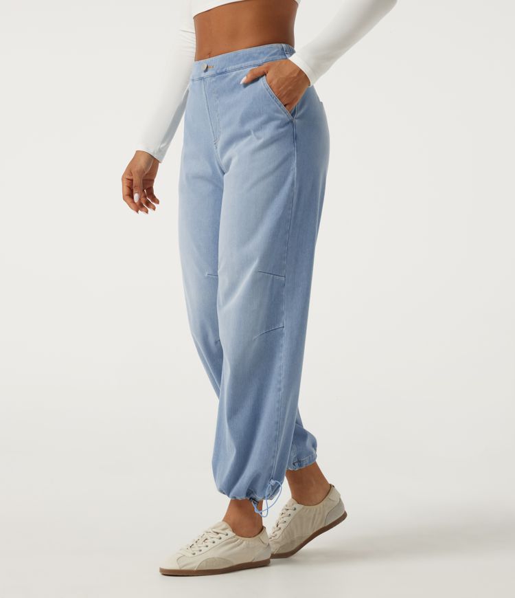 Halara Flex™ Mid Rise Barrel Leg Casual Jeans with Pockets Halara Flex™ Mid Rise Barrel Leg Casual Jeans with Pockets