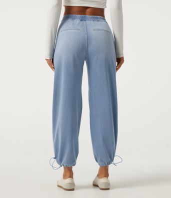Halara Flex™ Mid Rise Barrel Leg Casual Jeans with Pockets Halara Flex™ Mid Rise Barrel Leg Casual Jeans with Pockets