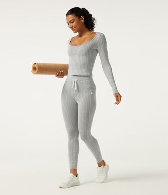 High Waisted Houndstooth Drawstring Yoga Legging with Pockets