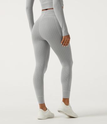 High Waisted Houndstooth Drawstring Yoga Legging with Pockets