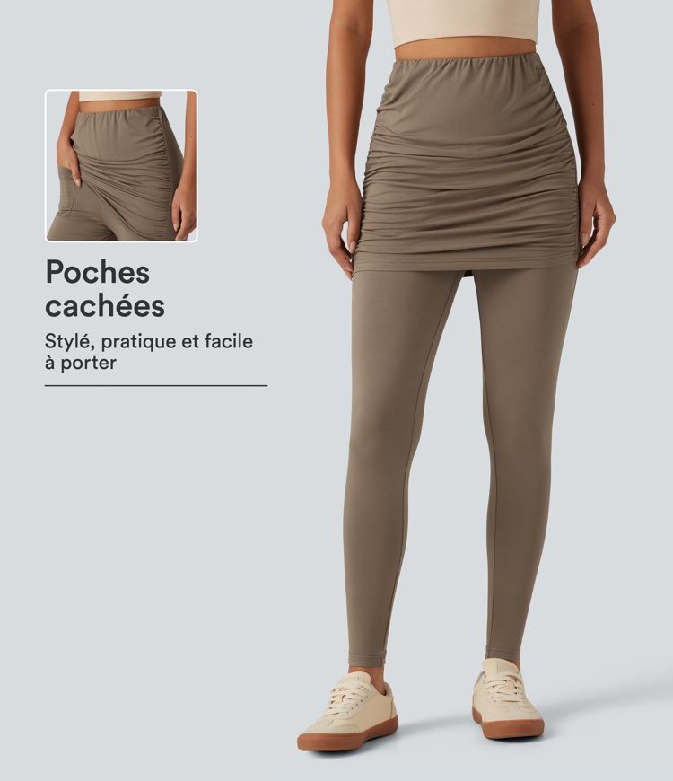 Legging-jupe skinny taille haute avec poche Legging-jupe skinny taille haute avec poche