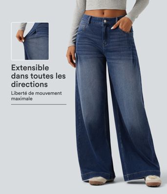 Jean Halara Flex™ taille mi-haute coupe baggy avec poches