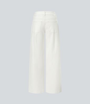 Halara Flex™ Low Rise Zipper Pockets Washed Baggy Wide Leg Casual Jeans