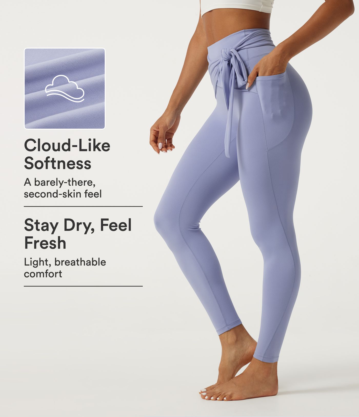 SoftlyZero™ High Waisted Tie Front Yoga Leggings with Pockets SoftlyZero™ High Waisted Tie Front Yoga Leggings with Pockets