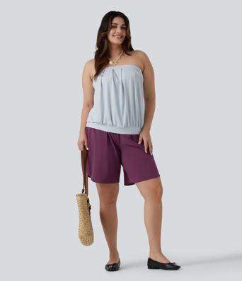 Plus Size Breezeful™ High Waisted Resort Shorts 8" with Pockets