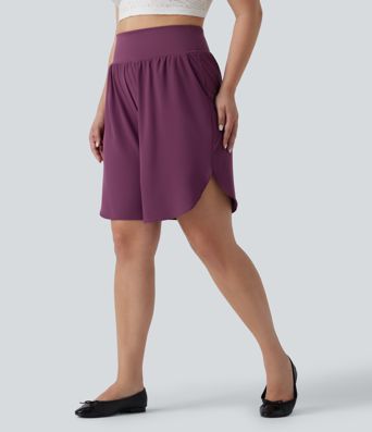Plus Size Breezeful™ High Waisted Resort Shorts 8" with Pockets