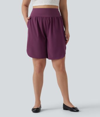 Plus Size Breezeful™ High Waisted Resort Shorts 8" with Pockets