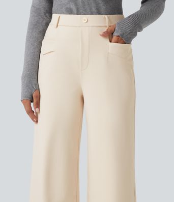 Halara Flex™ DayStretch Pantalones de trabajo de talle alto y pernera recta con tratamiento antiarrugas y bolsillos Halara Flex™ DayStretch Pantalones de trabajo de talle alto y pernera recta con tratamiento antiarrugas y bolsillos