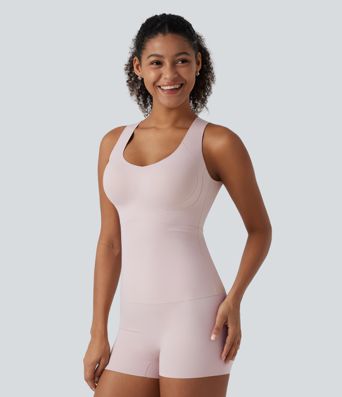 U Neck Push-Up Built-in Bra Casual Underwear