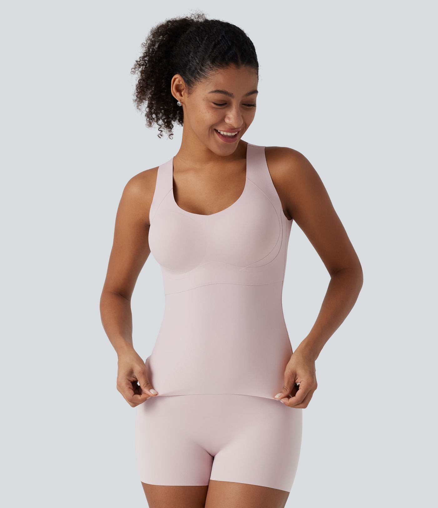 U Neck Push-Up Built-in Bra Casual Underwear