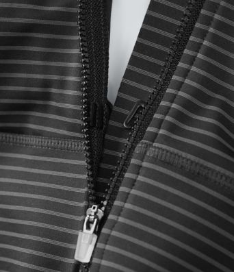 Medium Support Push Up Zipper Adjustable Built-in Bra Buckle Striped Running Sports Bra