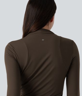 SoftlyZero™ Airy - haut de sport pour yoga à col montant (mock neck), manches longues, technologie InstantCool SoftlyZero™ Airy - haut de sport pour yoga à col montant (mock neck), manches longues, technologie InstantCool
