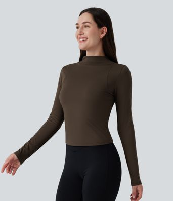 SoftlyZero™ Airy - haut de sport pour yoga à col montant (mock neck), manches longues, technologie InstantCool SoftlyZero™ Airy - haut de sport pour yoga à col montant (mock neck), manches longues, technologie InstantCool