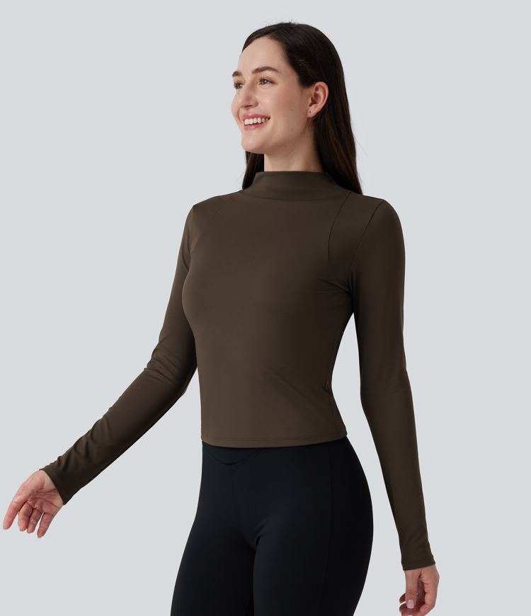 SoftlyZero™ Airy - haut de sport pour yoga à col montant (mock neck), manches longues, technologie InstantCool SoftlyZero™ Airy - haut de sport pour yoga à col montant (mock neck), manches longues, technologie InstantCool
