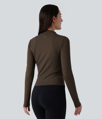 SoftlyZero™ Airy - haut de sport pour yoga à col montant (mock neck), manches longues, technologie InstantCool SoftlyZero™ Airy - haut de sport pour yoga à col montant (mock neck), manches longues, technologie InstantCool
