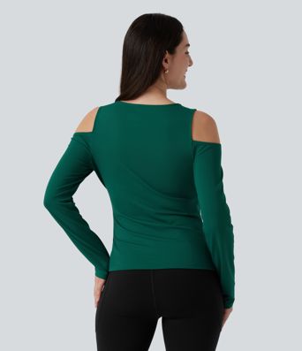 V Neck Long Sleeve Crossover Ruched Casual Top V Neck Long Sleeve Crossover Ruched Casual Top