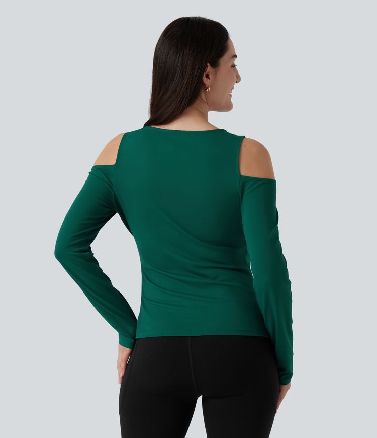 V Neck Long Sleeve Crossover Ruched Casual Top V Neck Long Sleeve Crossover Ruched Casual Top