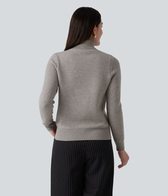 Büro-Pullover mit hohem Kragen und langen Ärmeln Büro-Pullover mit hohem Kragen und langen Ärmeln