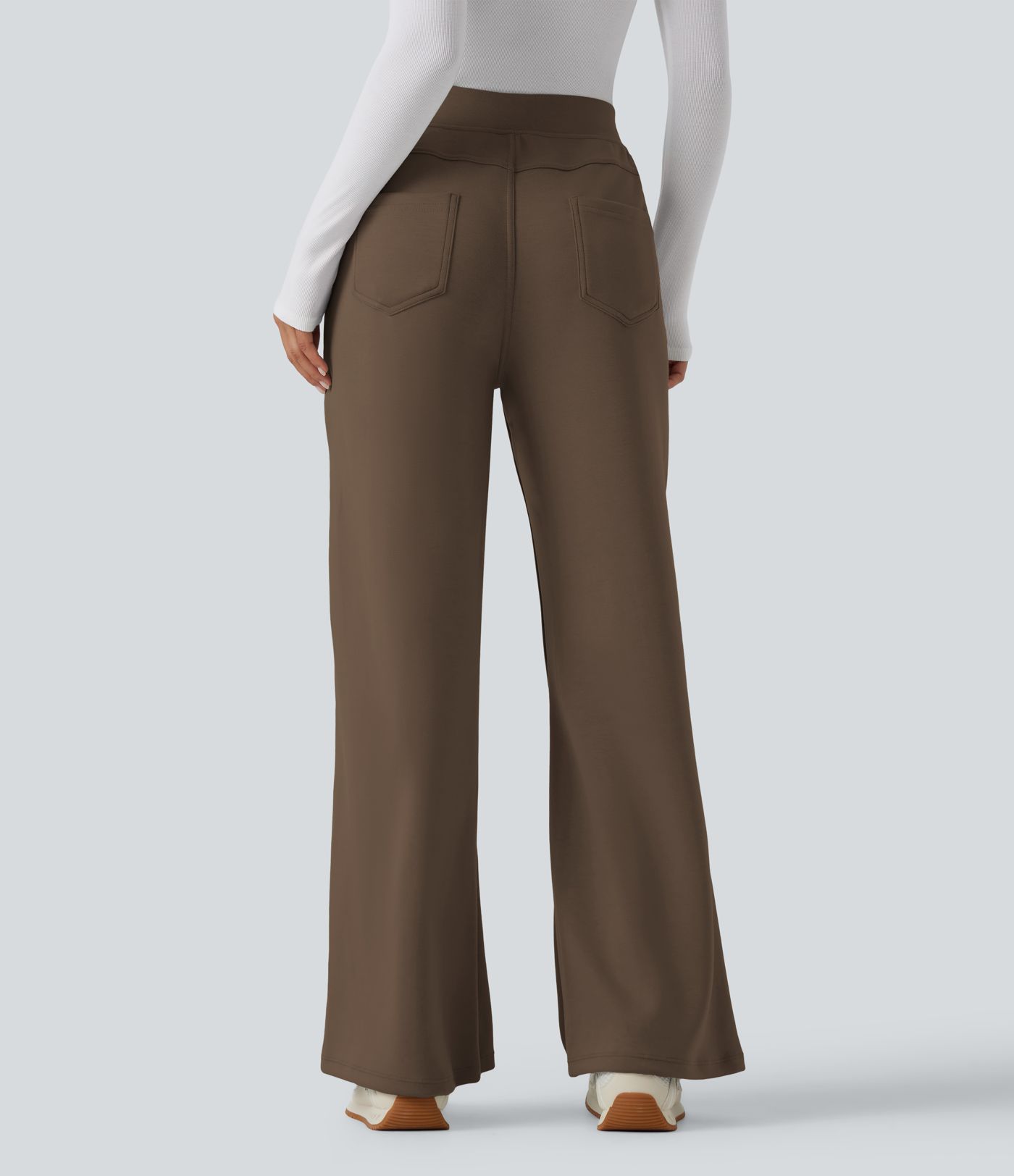 High Waisted Wide Leg Casual Sweatpants with Pockets