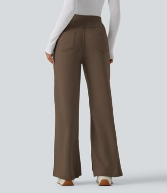 High Waisted Wide Leg Casual Sweatpants with Pockets