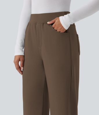 High Waisted Wide Leg Casual Sweatpants with Pockets