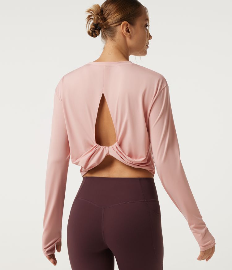 Round Neck Long Sleeve Cut Out Yoga Sports Top Round Neck Long Sleeve Cut Out Yoga Sports Top