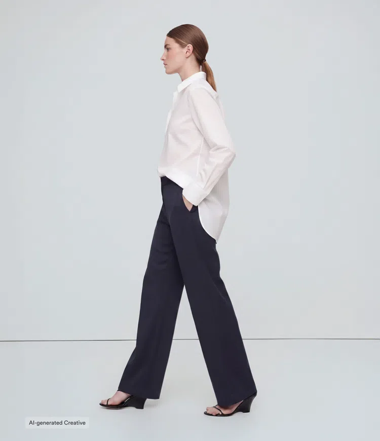 Midnight Blue Halara Flex™ DayStretch Mid Rise Side Zipper Pocket Work Flared Trousers / 2