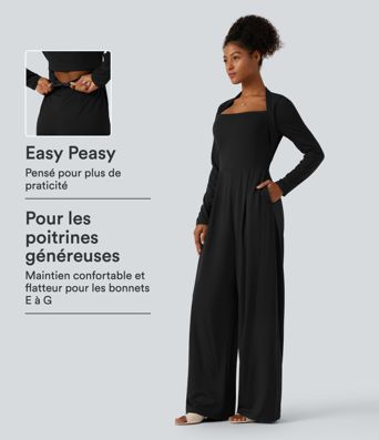 Combinaison large à manches longues avec brassière intégrée et poches - Édition Easy Peasy - Bonnets E-G