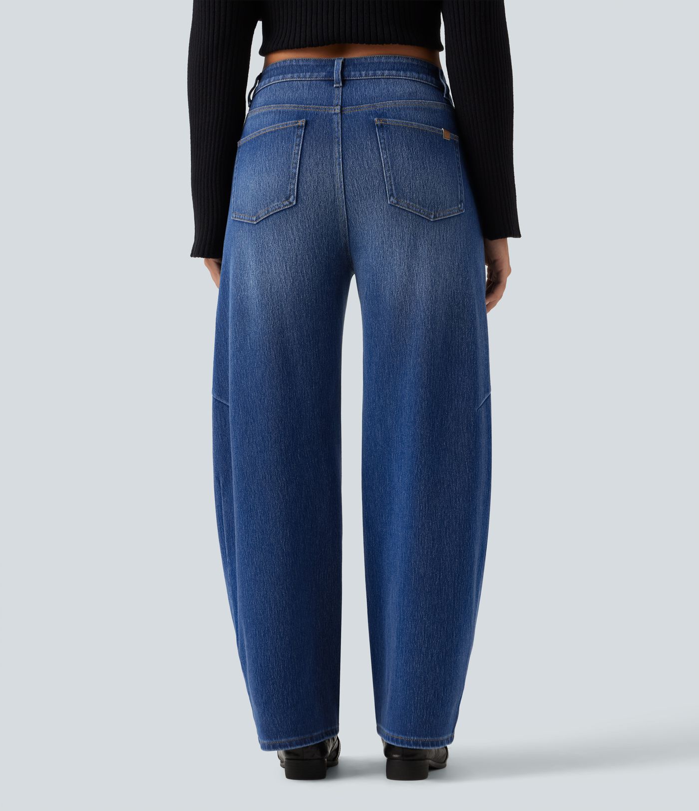 Halara Flex™ High Waisted Barrel Leg Casual Jeans with Pockets Halara Flex™ High Waisted Barrel Leg Casual Jeans with Pockets