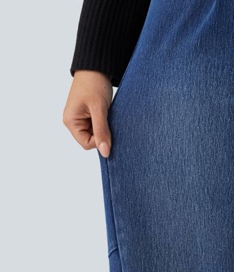 Halara Flex™ High Waisted Barrel Leg Casual Jeans with Pockets Halara Flex™ High Waisted Barrel Leg Casual Jeans with Pockets