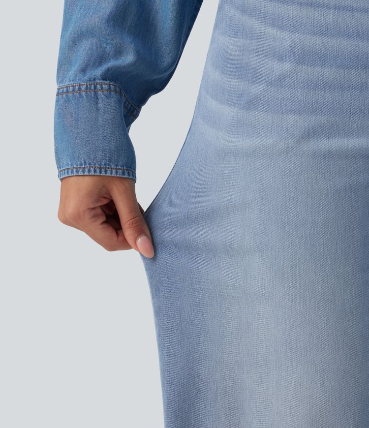 Jean droit Halara Flex™ taille haute avec poches Jean droit Halara Flex™ taille haute avec poches