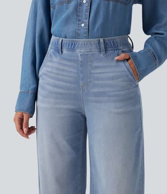 Jean droit Halara Flex™ taille haute avec poches Jean droit Halara Flex™ taille haute avec poches