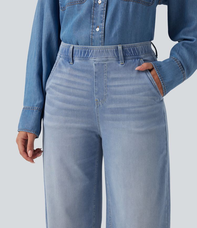 Jean droit Halara Flex™ taille haute avec poches Jean droit Halara Flex™ taille haute avec poches