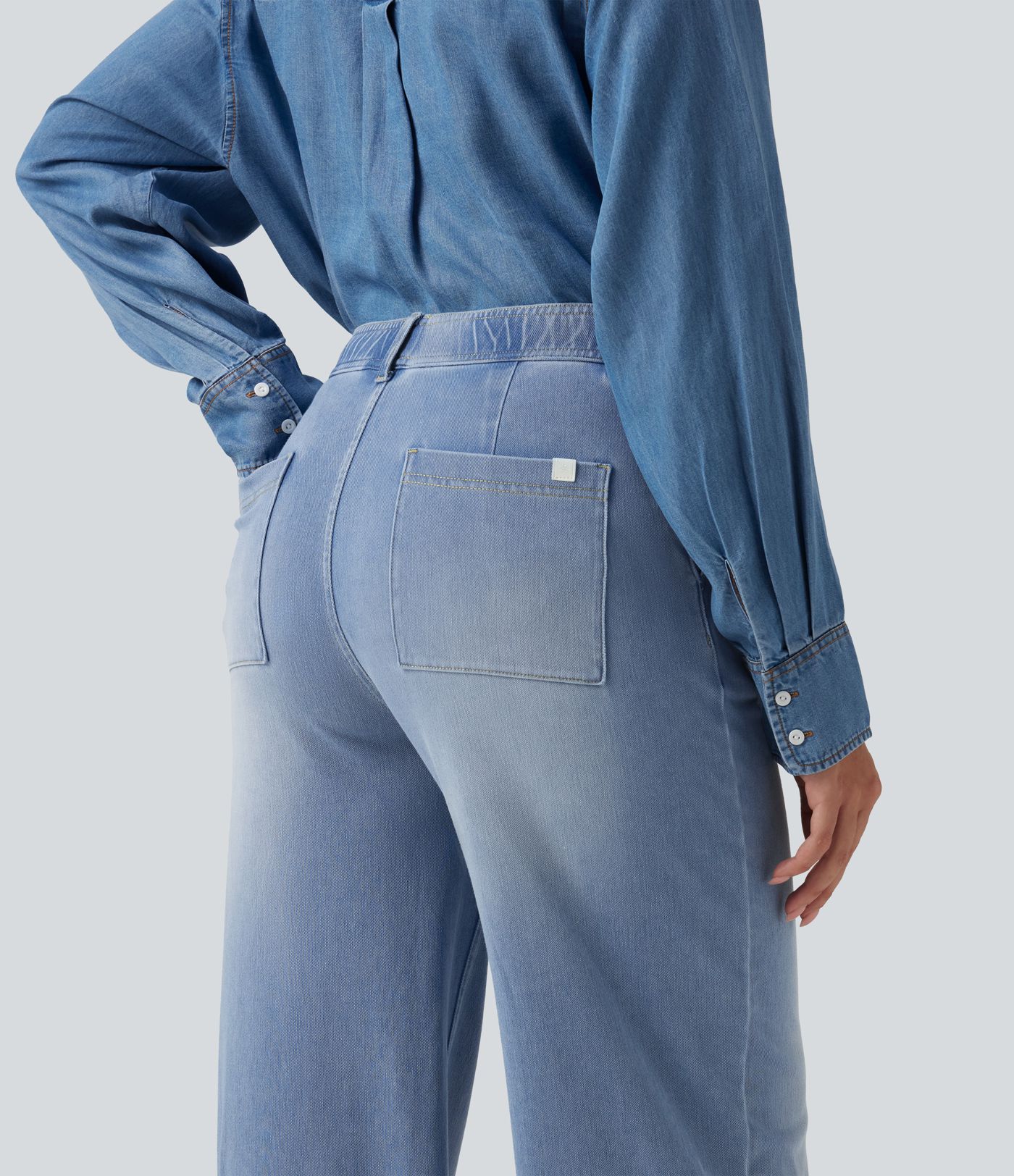Jean droit Halara Flex™ taille haute avec poches Jean droit Halara Flex™ taille haute avec poches