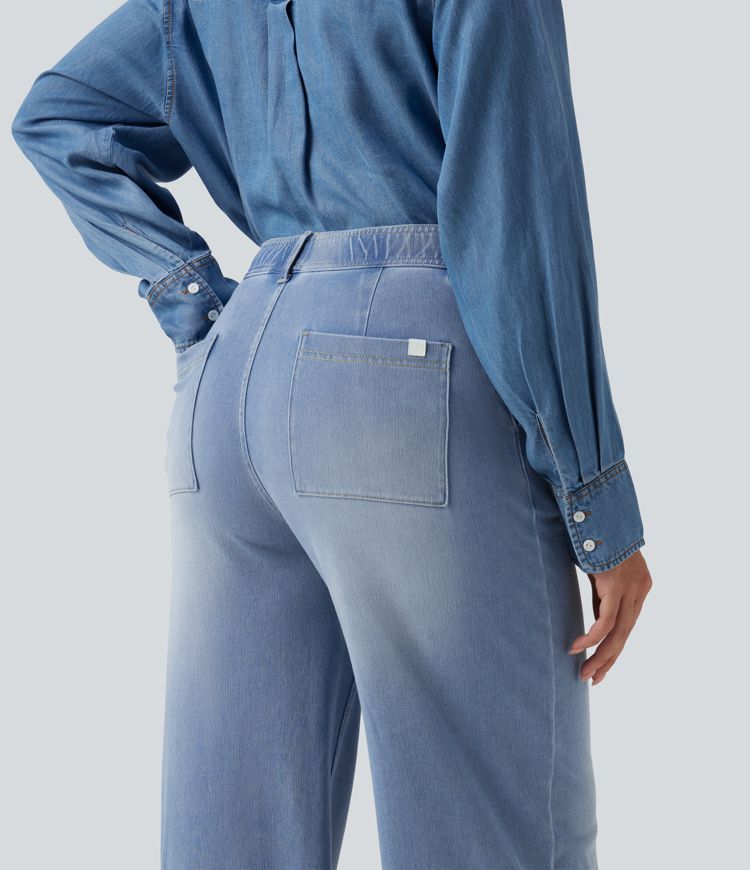 Jean droit Halara Flex™ taille haute avec poches Jean droit Halara Flex™ taille haute avec poches