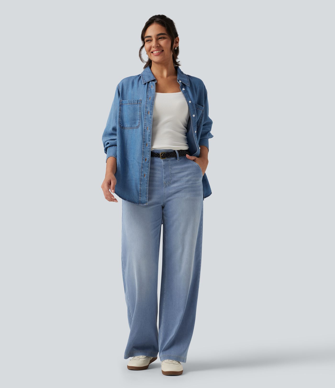 Jean droit Halara Flex™ taille haute avec poches Jean droit Halara Flex™ taille haute avec poches