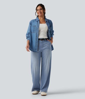 Jean droit Halara Flex™ taille haute avec poches Jean droit Halara Flex™ taille haute avec poches